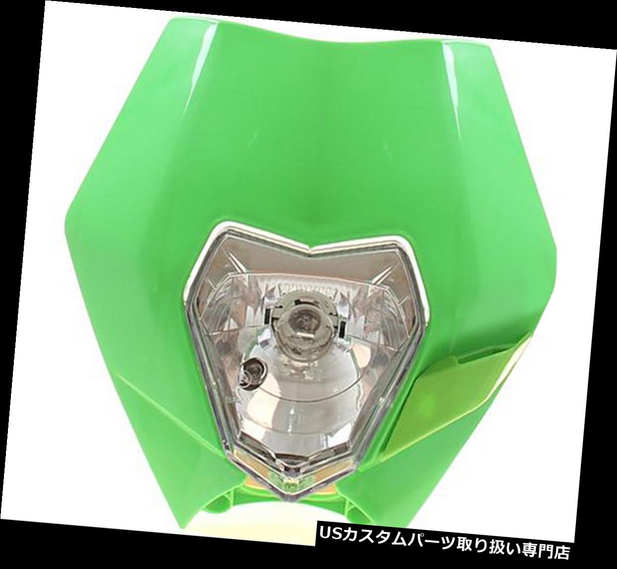 USヘッドライト ヘッドライトストリートファイターダートバイクオートバイユニバーサルビジョンヘッドランプグリーン Headlight Street Fighter Dirt Bike Motorcycle Universal Vision Headlamp Green 【並行輸入品】