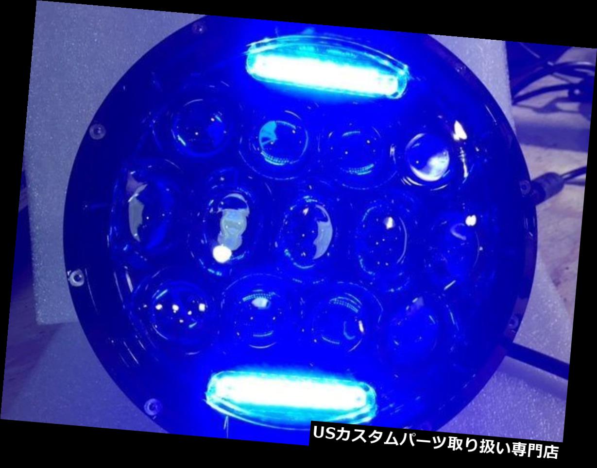 USヘッドライト 7？ BLUE DRLアクセント付きヘッドライトLED電球ヘッドライト75Wブラック 7″ Headlight LED Light Bulb Headlight with BLUE DRL Accent Lights 75W BLACK 【並行輸入品】 45,936円