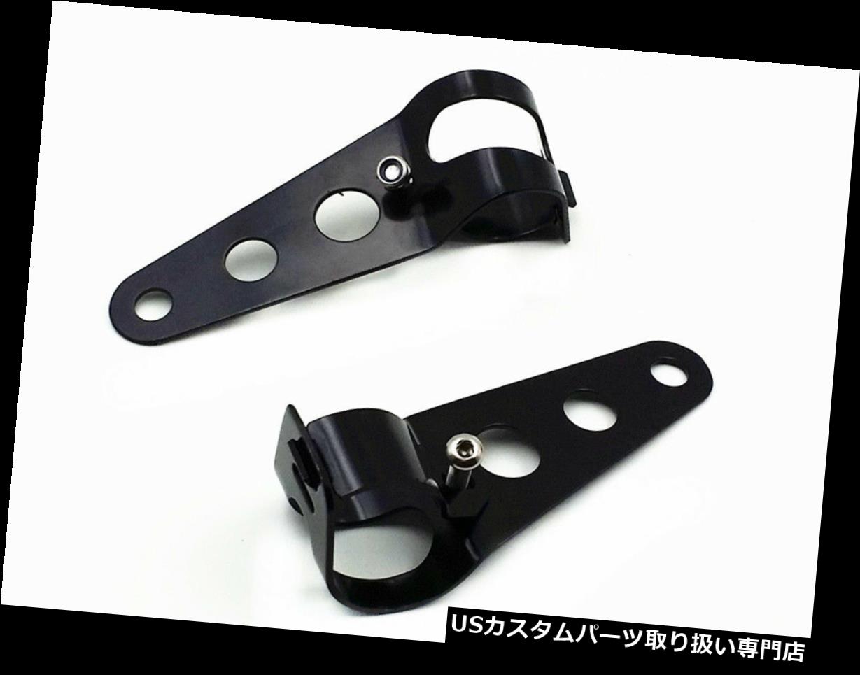 USヘッドライト 28 mm-43 mmブラックヘッドライトマウントブラケットフォークイヤーオートバイストリートバイクカフェ 28mm-43mm Black Headlight Mount Brackets Fork Ears Motorcycle Street Bike Cafe 【並行輸入品】