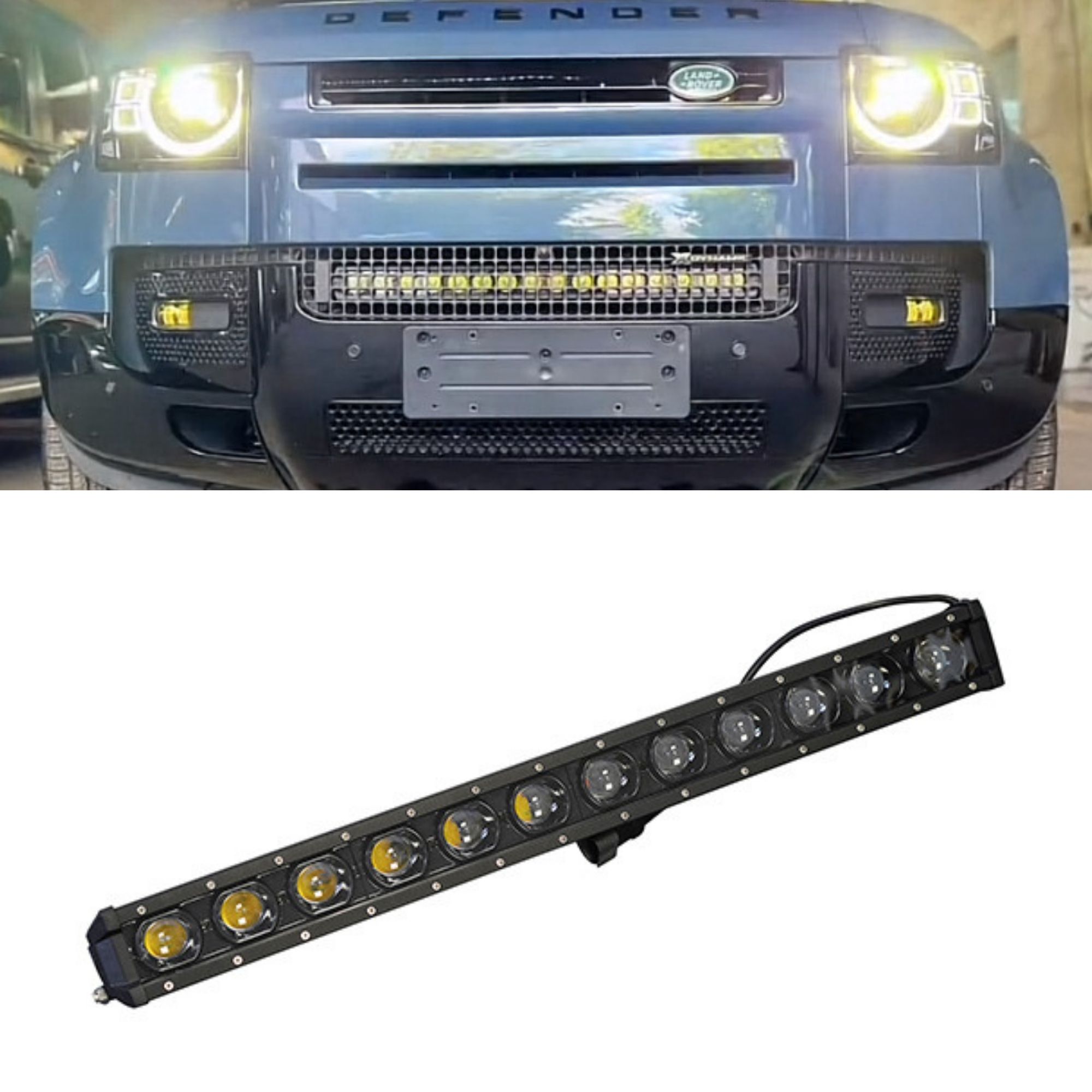 2020-2023 Defender L663 90/110/130 フロントバンパーグリルLEDライトバー 【並行輸入品】