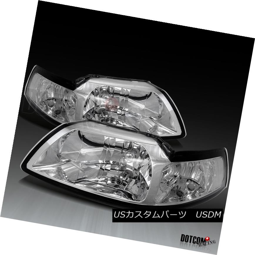 ヘッドライト 1999-2004 Ford Mustang Headlights Lamps Chrome Clear Replacement LH+RH 1999-2004 Ford MustangヘッドライトランプChrome Clear Replacement LH + RH 【並行輸入品】