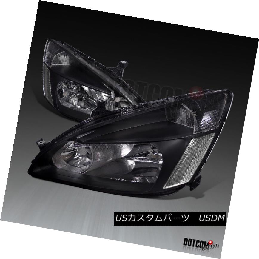 ヘッドライト For 2003-2007 Honda Accord LX EX JDM Black Headlights Lamps Pair Replacement 2003 - 2007年ホンダアコードLX EX JDMブラックヘッドライトランプペア交換 【並行輸入品】