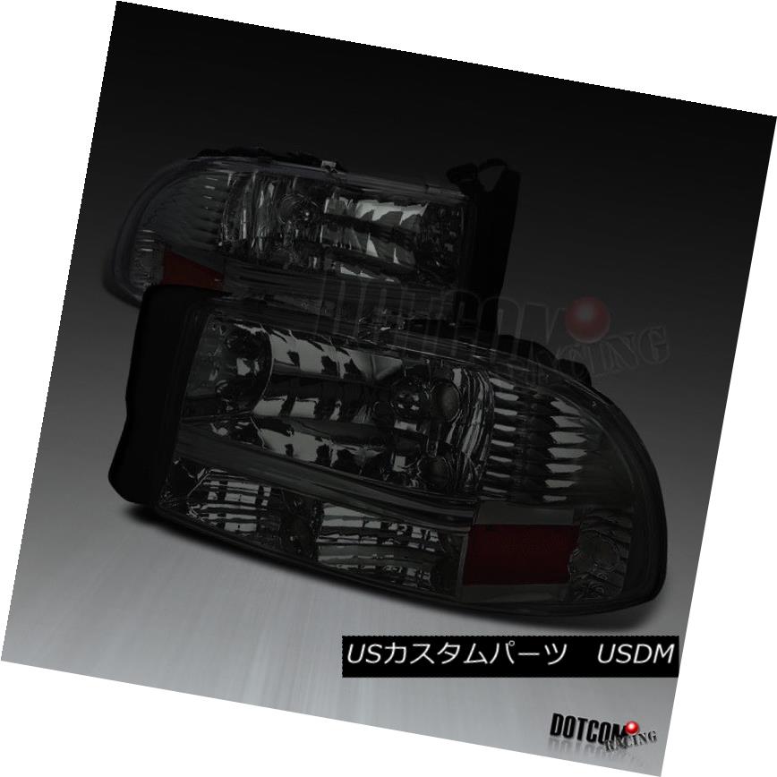ヘッドライト Dodge 1997-2004 Dakota 1998-2003 Durango Smoke Head Lights Signal Lamps Pair Dodge 1997-2004 Dakota 1998-2003 Durangoスモークヘッドライト信号ランプペア 【並行輸入品】
