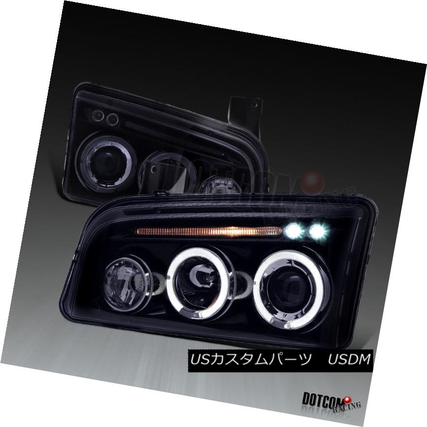 ヘッドライト Glossy Piano Black 2006-2010 Dodge Charger Halo Smoke LED Projector Headlights 光沢のあるピアノブラック2006-2010ダッジチャージャーHalo Smoke LEDプロジェクターヘッドライト 【並行輸入品】
