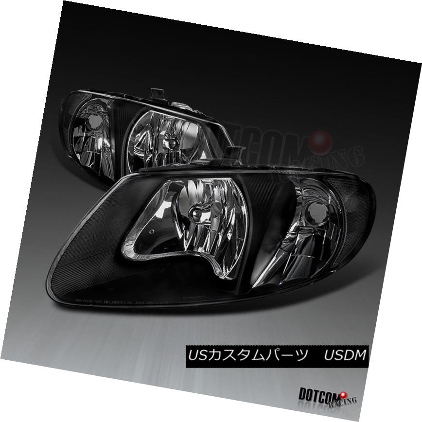 ヘッドライト 2001-2007 Dodge Caravan Chrysler Town & Country Euro Black Crystal Headlights 2001-2007ドッジキャラバンクライスラータウン＆amp; カントリーユーロブラッククリスタルヘッドライト 【並行輸入品】