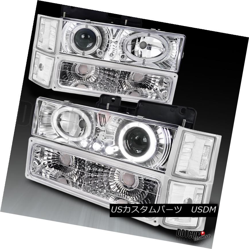 ヘッドライト 1994-1999 C10 C/K LED Halo Chrome Projector Headlights+Bumper Lamp+Corner 1994-1999 C10 C / K LED Haloクロームプロジェクターヘッドライト+ Bum 、ランプ+コーナー 【並行輸入品】