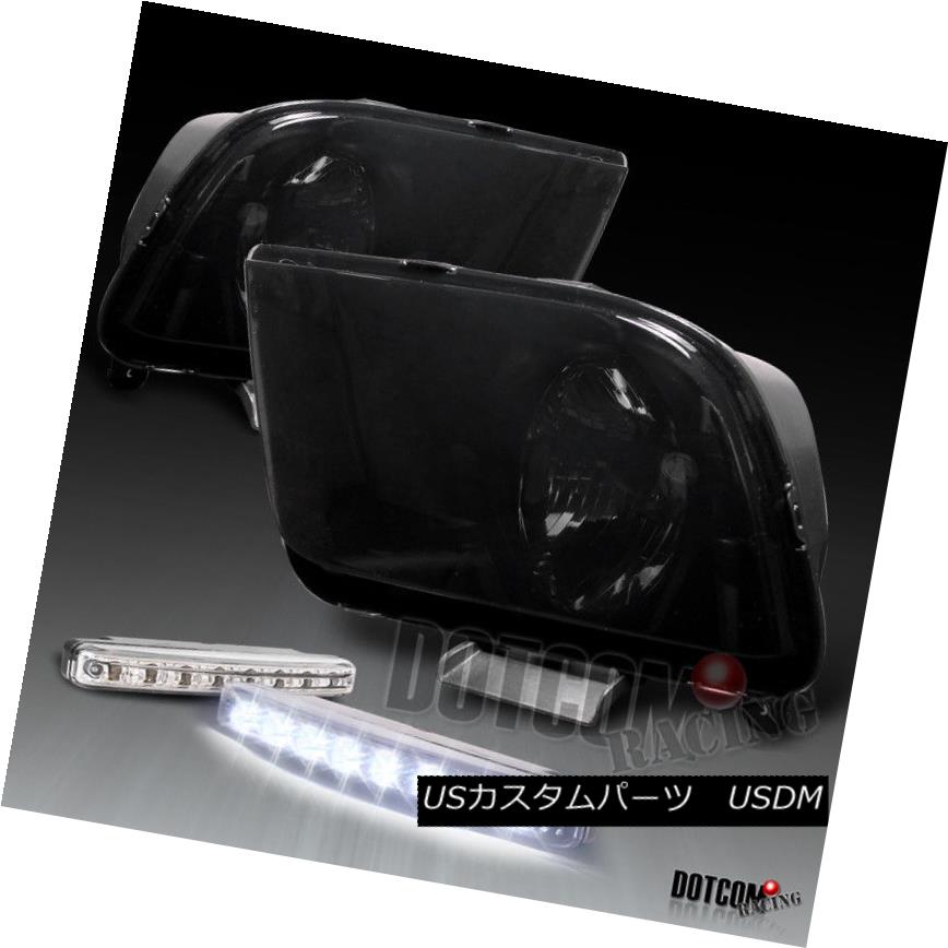 ヘッドライト 05-09 Ford Mustang Euro Smoke Headlight+White 8-LED Bumper DRL Fog Lamp 05-09フォードマスタングユーロ煙ヘッドライト+ウィット e 8 LEDバンパーDRLフォグランプ 【並行輸入品】