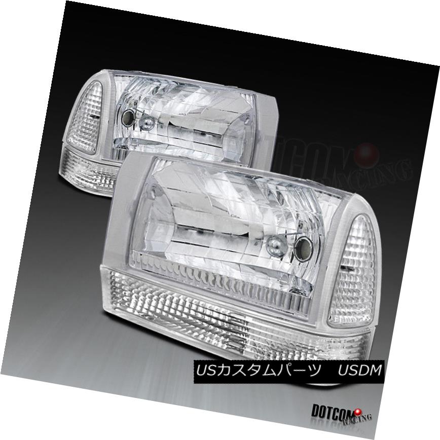 ヘッドライト 1999-2004 Ford F250 F350 Euro Clear Headlights Head Lamps+Corner Signal Lights 1999-2004フォードF250 F350ユーロクリアヘッドライトヘッドランプ+コーナー信号ライト 【並行輸入品】