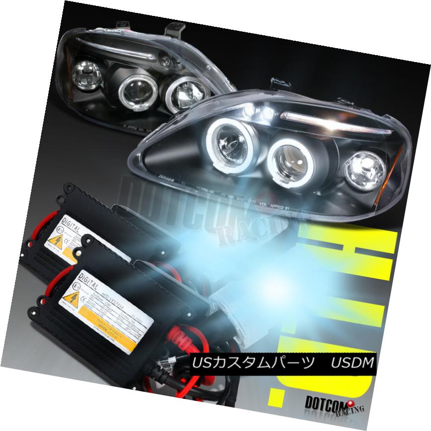 ヘッドライト Slim HID Kit+Fit 1999-2000 Honda Civic EK Projector Headlights Black Head Lamps スリムHIDキット+フィット1999-2000ホンダシビックEKプロジェクターヘッドライトブラックヘッドランプ 【並行輸入品】