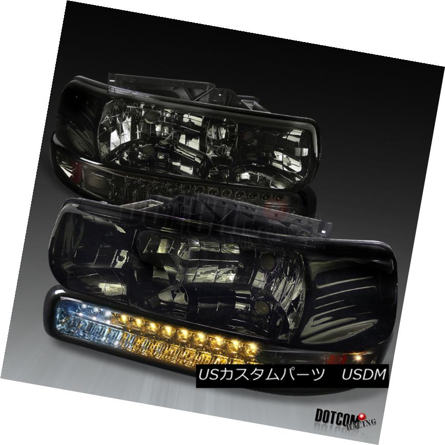 ヘッドライト 1999-2002 Chevy Silverado 2000-2006 Tahoe Smoke Headlights+LED Bumper Lights 1999-2002シボレーシルバラード2000-2006タホスモークヘッドライト+ LEDバンパーライト 【並行輸入品】｜カスタムパーツ WORLD倉庫