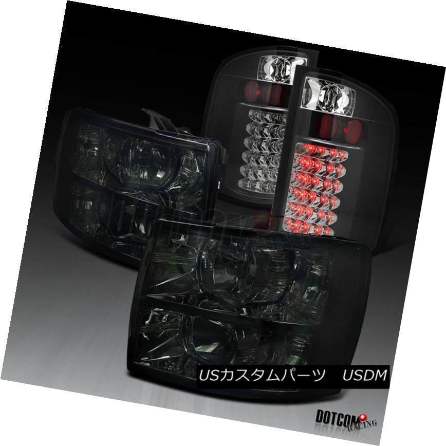 ヘッドライト 07-14 Chevy Silverado 1500 2500HD 3500HD Smoke Headlights+Black LED Tail Lamps 07-14 Chevy Silverado 1500 2500HD 3500HDスモークヘッドライト+ Bla ck LEDテールランプ 【並行輸入品】