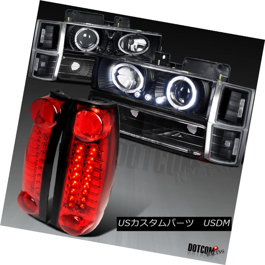 ヘッドライト 94-98 GMC Sierra Halo Projector Headlight+Corner Bumper Lamp+Red LED Tail Lamps 94-98 GMC Sierra Haloプロジェクターヘッドライト+トウモロコシ erバンパーランプ+レッドLEDテールランプ 【並行輸入品】