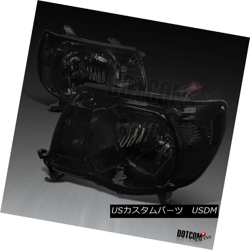ヘッドライト 2005-2011 Toyota Tacoma Crystal Smoke Headlights Driving Head Lamps Left+Right 2005年から2011年トヨタタコマクリスタルスモークヘッドライトヘッドランプの駆動左+右 【並行輸入品】