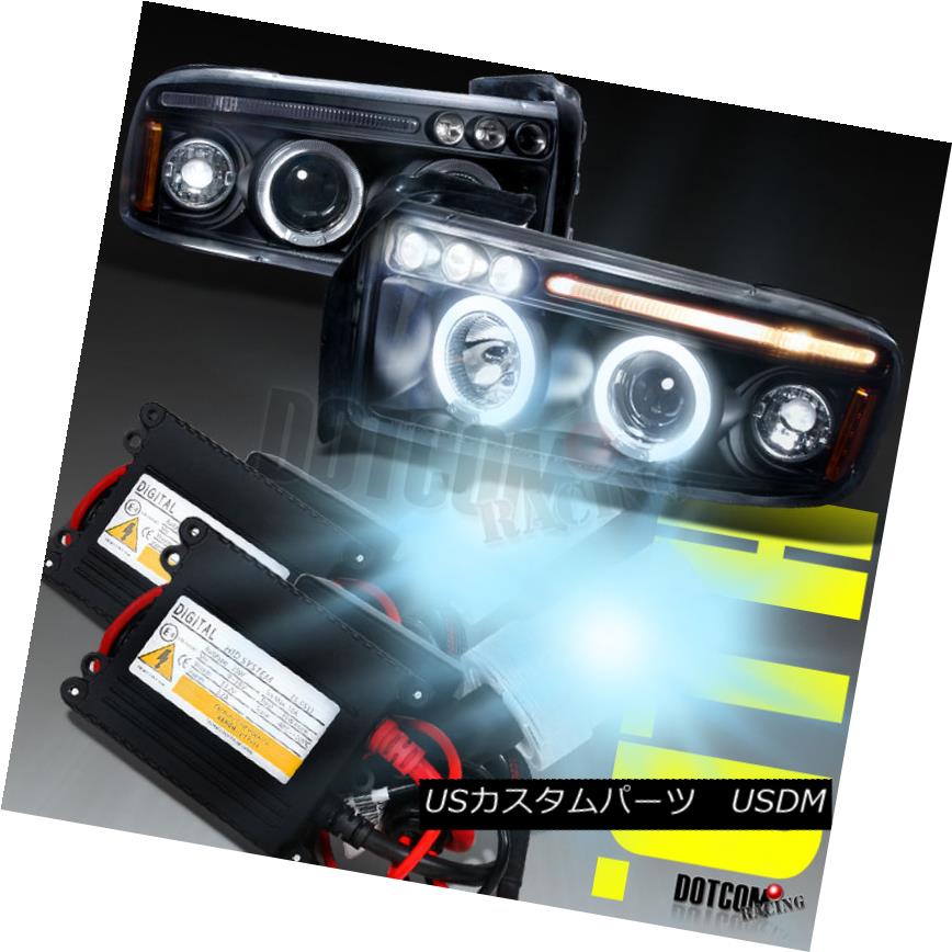 ヘッドライト 94-01 Dodge RAM Black Headlights+6000K Slim Xenon HID 94-01ダッジRAMブラックヘッドライト+ 600 0KスリムキセノンHID 【並行輸入品】