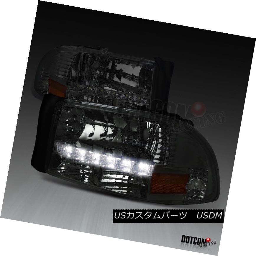 ヘッドライト 1997-2004 Dodge Dakota Durango Crystal Headlights Head Lamps+LED Smoke Lens Pair 1997-2004 Dodge Dakota Durangoクリスタルヘッドライトヘッドランプ+ LEDスモークレンズペア 【並行輸入品】