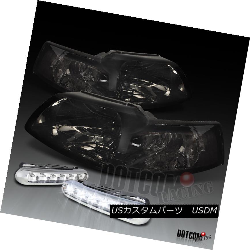 ヘッドライト 99-04 Ford Mustang Smoke Head Lights+Bumper LED Strips Fog Lamps 99-04フォードマスタングスモークヘッドライト+バンパーLEDストリップフォグランプ 【並行輸入品】 36,322円