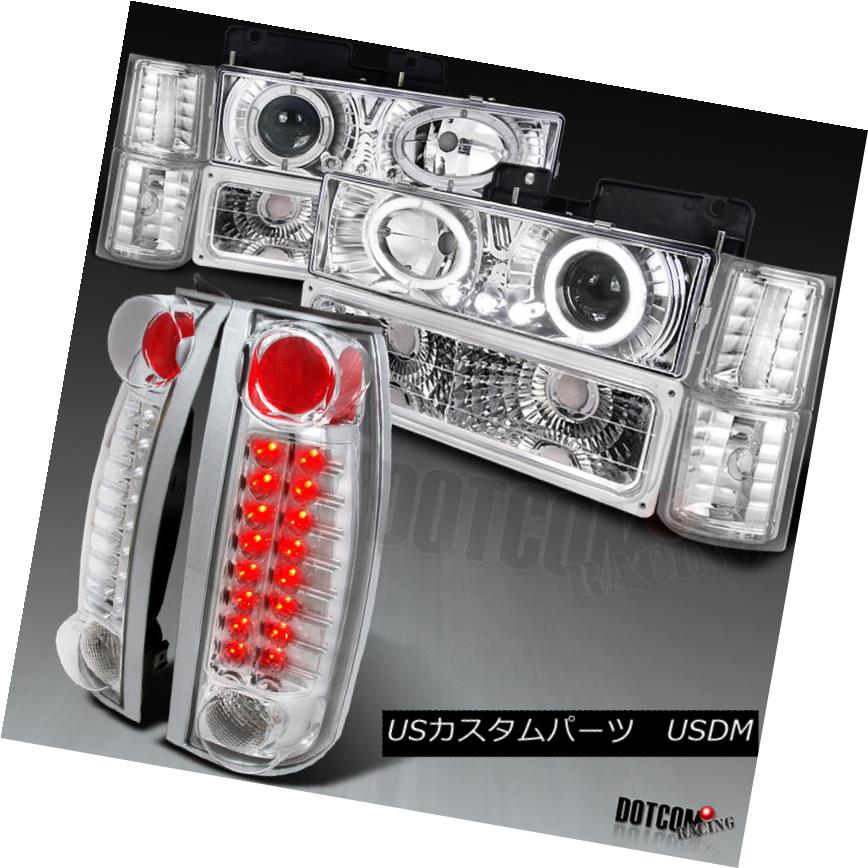 ヘッドライト Chrome 94-98 Chevy C10 Halo Projector Headlight+LED Tail Lamp+Corner Bumper Lamp クロム94-98シボレーC10ハロープロジェクターヘッドライト+ LEDテールランプ+コーナーバンパーランプ 【並行輸入品】
