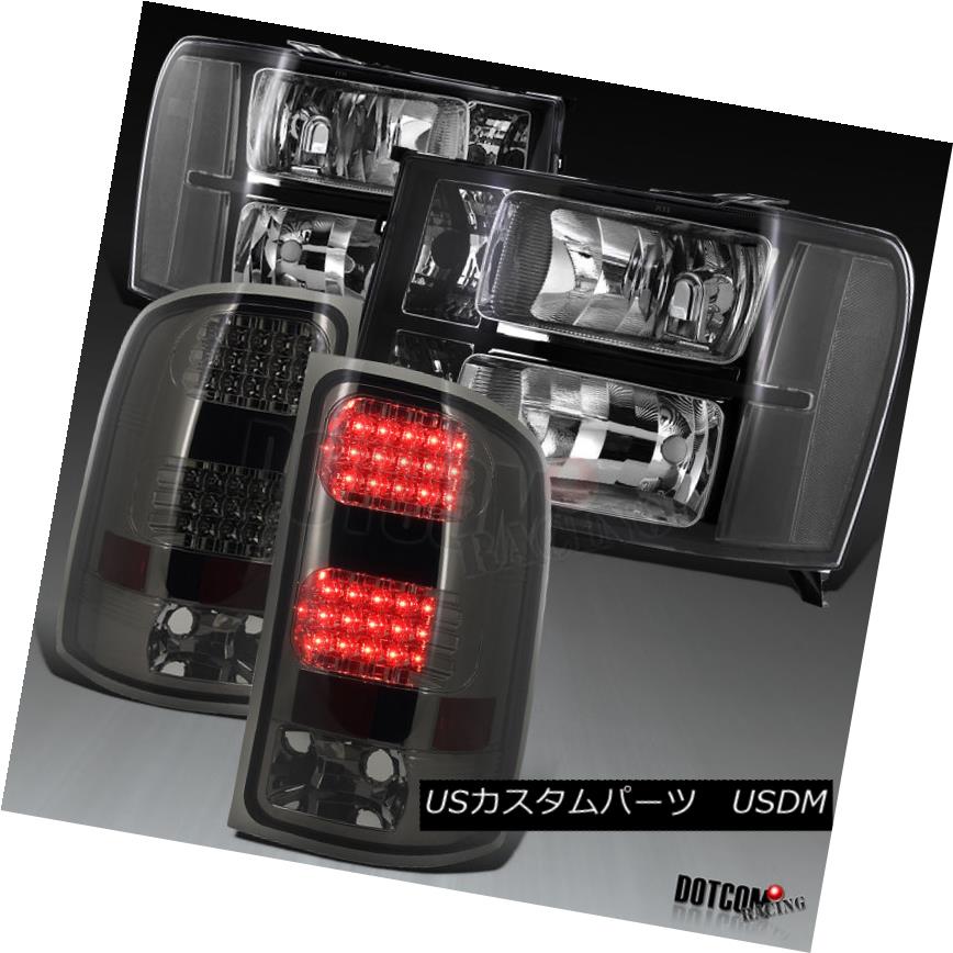 ヘッドライト 2007-2013 GMC Sierra 1500 2500HD 3500HD Black Headlights+Smoke LED Tail Lamps 2007-2013 GMC Sierra 1500 2500HD 3500HDブラックヘッドライト+スモーキー ke LEDテールランプ 【並行輸入品】