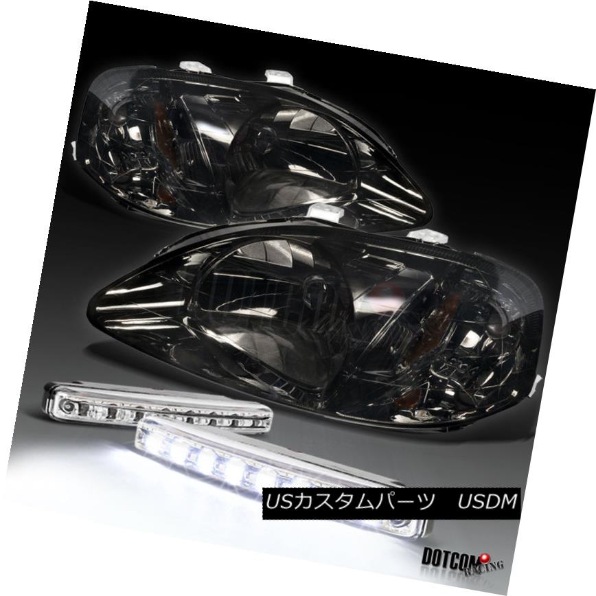 ヘッドライト 1999-2000 Honda Civic Smoke Tint Lens Headlight+LED Front Bumper Fog Light 1999-2000ホンダシビックスモークティントレンズヘッドライト+ LEDフロントバンパーフォグライト 【並行輸入品】