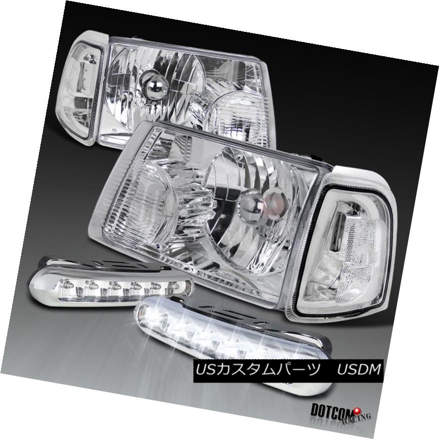 ヘッドライト 01-11 Ford Ranger Chrome Headlights+Corner Lamp+Clear LED DRL Fog Lamps 01-11 Ford Rangerクロームヘッドライト+ Cor nerランプ+クリアLED DRLフォグランプ 【並行輸入品】