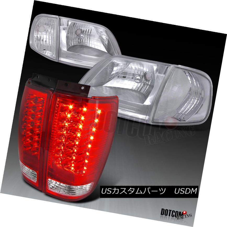 ヘッドライト 97-02 Ford Expedition Euro Head Lights+Corner+Red Clear LED Tail Lamps 97-02 Ford Expeditionユーロヘッドライト+コーナー+ レッドクリアLEDテールランプ 【並行輸入品】