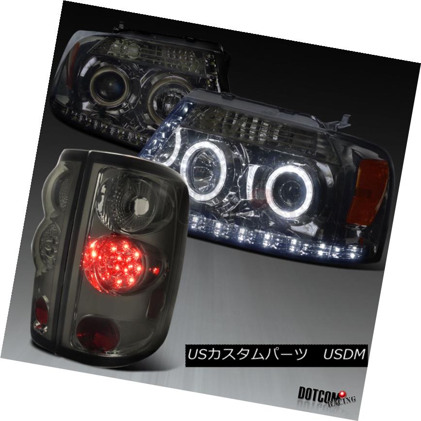 ヘッドライト 04-08 Ford F150 Smoke Halo R8 LED DRL Projector Headlights+Smoke LED Tail Lamps 04-08 Ford F150スモークハローR8 LED DRLプロジェクターヘッドライト+スモール ke LEDテールランプ 【並行輸入品】