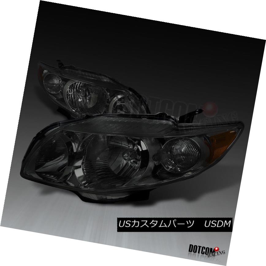 ヘッドライト 2009-2010 Toyota Corolla Smoke Crystal Headlights JDM Head Lamps Left+ Right 2009-2010トヨタカローラスモーククリスタルヘッドライトJDMヘッドランプ左+右 【並行輸入品】