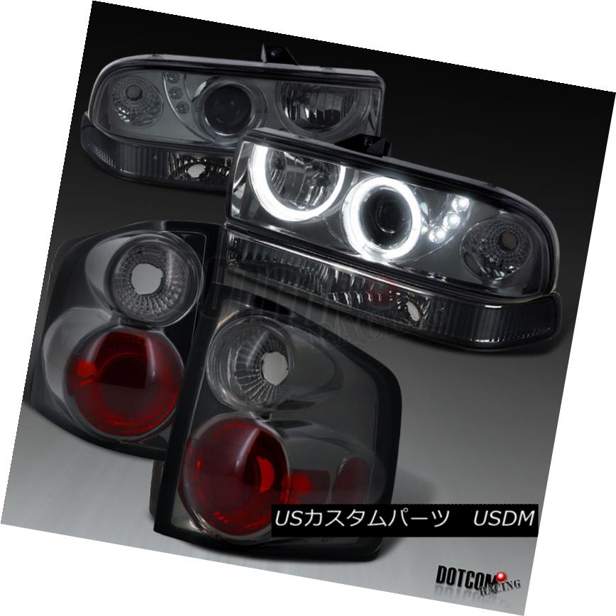 ヘッドライト Chevy 98-04 S10 Smoke Halo LED Projector Headlights Bumper Lamps+Tail Brake Lamp シボレー98-04 S10スモークハローLEDプロジェクターヘッドライトバンパーランプ+テールブレーキランプ 【並行輸入品】