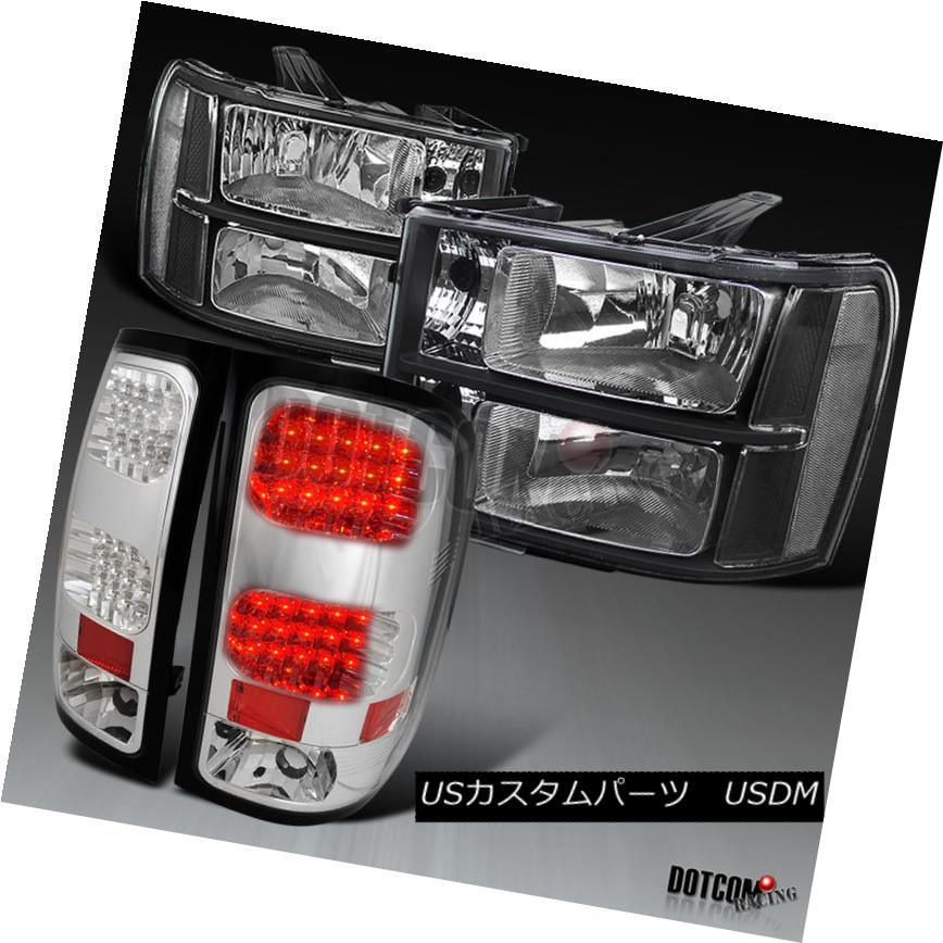 ヘッドライト 07-13 GMC Sierra 1500 Euro Black Diamond Headlights+Chrome Clear LED Tail Lamps 07-13 GMC Sierra 1500ユーロブラックダイヤモンドヘッドライト+ Chr ome Clear LEDテールランプ 【並行輸入品】