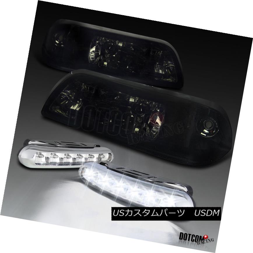 ヘッドライト 1987-1993 Mustang Smoke Headlights Signal Corner W/LED DRL Fog Bumper Lamps 1987-1993ムスタングスモークヘッドライト信号コーナーW / LED DRLフォグバンパーランプ 【並行輸入品】