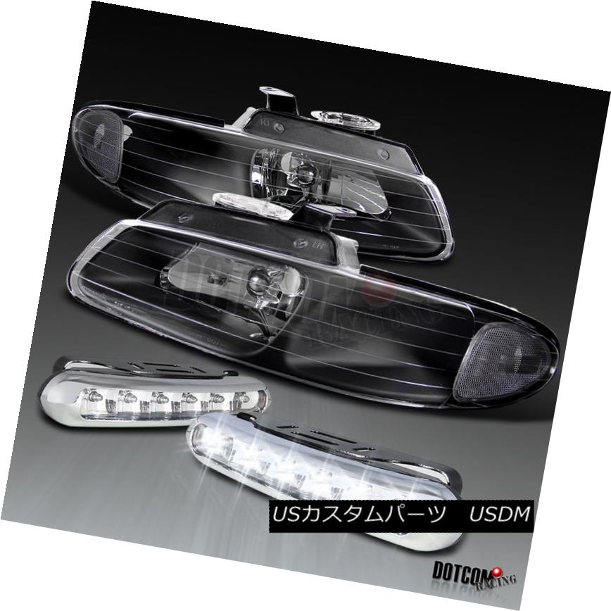 ヘッドライト 99-00 Grand Caravan Town & Country Voyager Black Headlights+LED DRL Fog Lamps 99-00 Grand Caravan Town＆amp; カントリーヴォイジャーブラックヘッドライト+ LED DRLフォグランプ 【並行輸入品】 37,323円