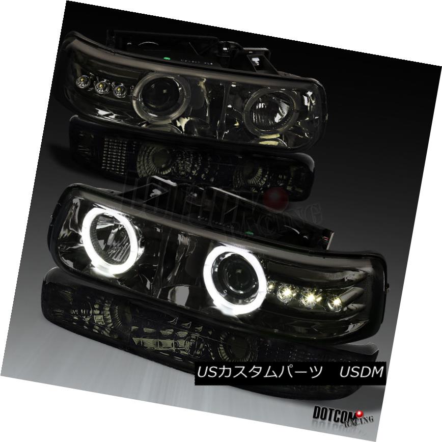 ヘッドライト 00-06 Tahoe Suburban 99-02 Silverado Smoke LED Projector Headlights+Bumper Light 00-06タホー郊外99-02シルバラード・スモークLEDプロジェクター・ヘッドライト+ブール 【並行輸入品】 42,543円
