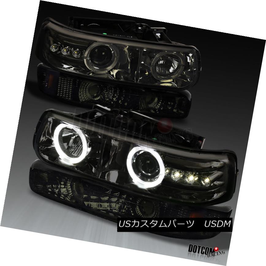 ヘッドライト 99-02 Silverado 00-06 Tahoe Suburban Smoke LED Projector Headlights+Bumper Light 99-02 Silverado 00-06タホ郊外の煙LEDプロジェクターヘッドライト+ブライト 【並行輸入品】