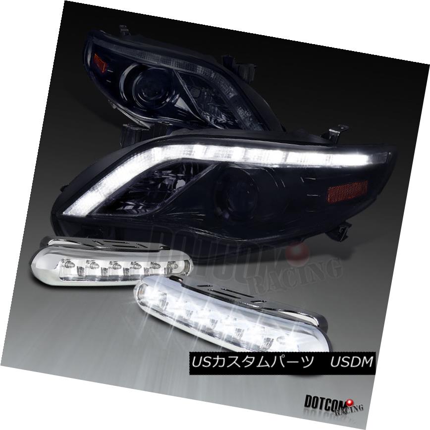 ヘッドライト Glossy Black 2011-2013 Corolla Halo Projector Headlights+LED DRL Fog Lamps Pair Glossy Black 2011-2013 Corolla Haloプロジェクターヘッドライト+ LED DRLフォグランプペア 【並行輸入品】