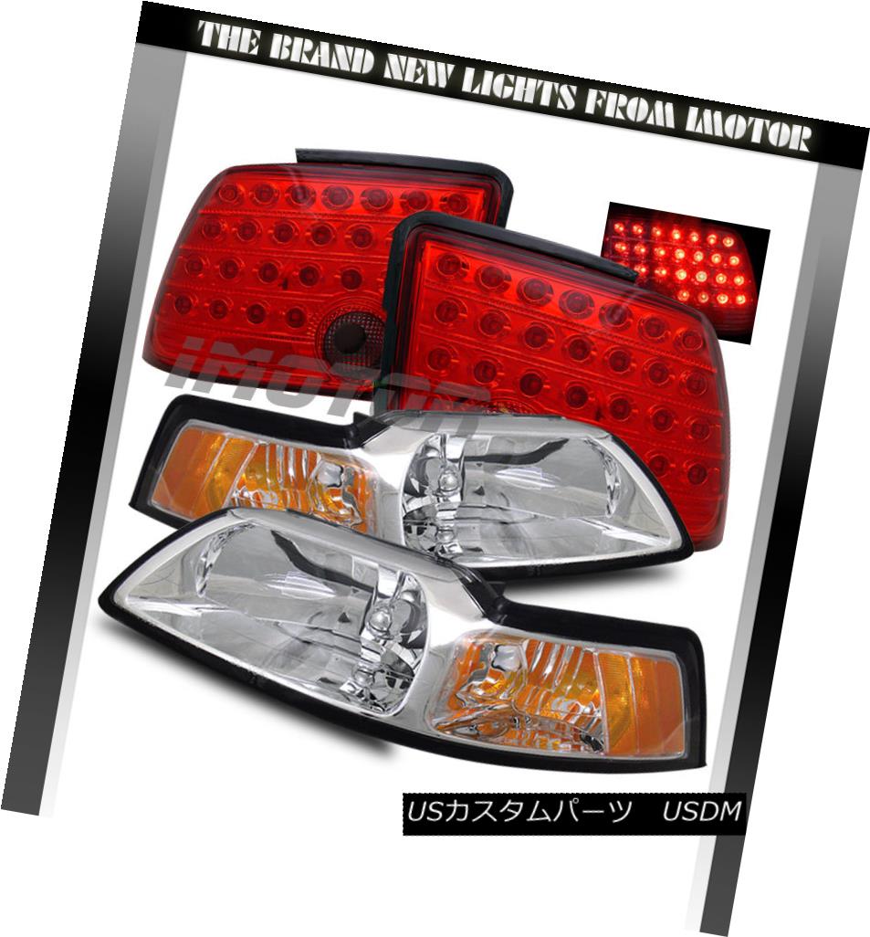 ヘッドライト 1999 2000 2001 2002 2003 2004 Ford Mustang Headlights+Red Smoke LED Tail Lamps 1999 2000 2001 2002 2003 2004フォードマスタングヘッドライト+レッドスモークLEDテールランプ 【並行輸入品】 75,020円
