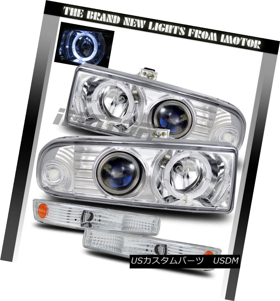 ヘッドライト [LED Halo] 1998-2004 Chevy S10/Blazer Chrome Projector Headlights+Bumper Lamps [LED Halo] 1998-2004 Chevy S10 / Blazer Chromeプロジェクターヘッドライト+バーン 【並行輸入品】