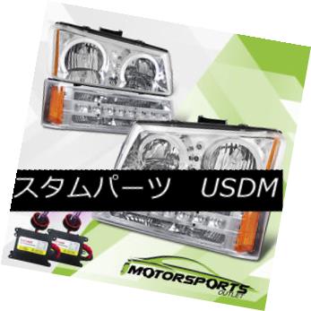 ヘッドライト 03-06 Silverado/03-05 Avalanche Halo Clear Headlights/LED Bumper/12000K Slim HID 03-06 Silverado / 03-0 5雪崩ハロークリアヘッドライト/ LEDバンパー/ 12000KスリムHID 【並行輸入品】