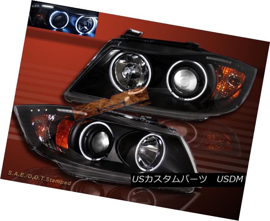 ヘッドライト 06 07 08 BMW 3-SERIES E90 E91 4DR/WAGON CCFL HALO PROJECTOR HEADLIGHTS BLK 06 07 08 BMW 3シリーズE90 E91 4DR /ワゴンCCFLハロープロジェクターヘッドライトBLK 【並行輸入品】