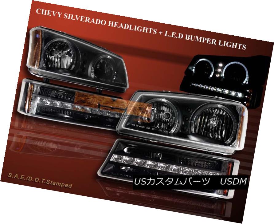 ヘッドライト CHEVY SILVERADO/AVALANCHE 03-06 TWIN HALO LED HEADLIGHTS + LED BLK BUMPER LIGHTS CHEVY SILVERADO / AVAL アンシ03-06ツインハロンLEDヘッドライト+ LED BLKバンパーライト 【並行輸入品】 52,668円