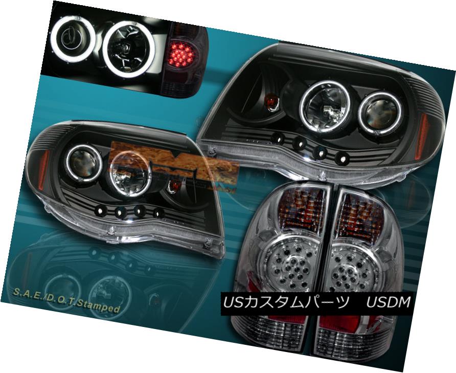 ヘッドライト 05-08 Tacoma 2X CCFL Angel Eyes Projector Black Headlight + LED Tail Light Smoke 05-08タコマ2X CCFLエンジェルアイズプロジェクターブラックヘッドライト+ LEDテールライトスモーク 【並行輸入品】｜カスタムパーツ WORLD倉庫