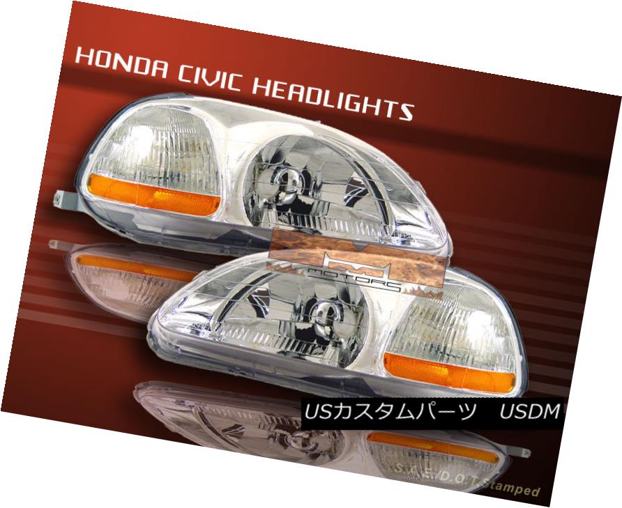 ヘッドライト 1996-1998 HONDA CIVIC HEADLIGHTS CHROME DIAMOND CUT 1996 1997 1998 1996-1998 HONDA CIVIC HEADLIGHTS CHROME DIAMOND CUT 1996年1997年1998年 【並行輸入品】