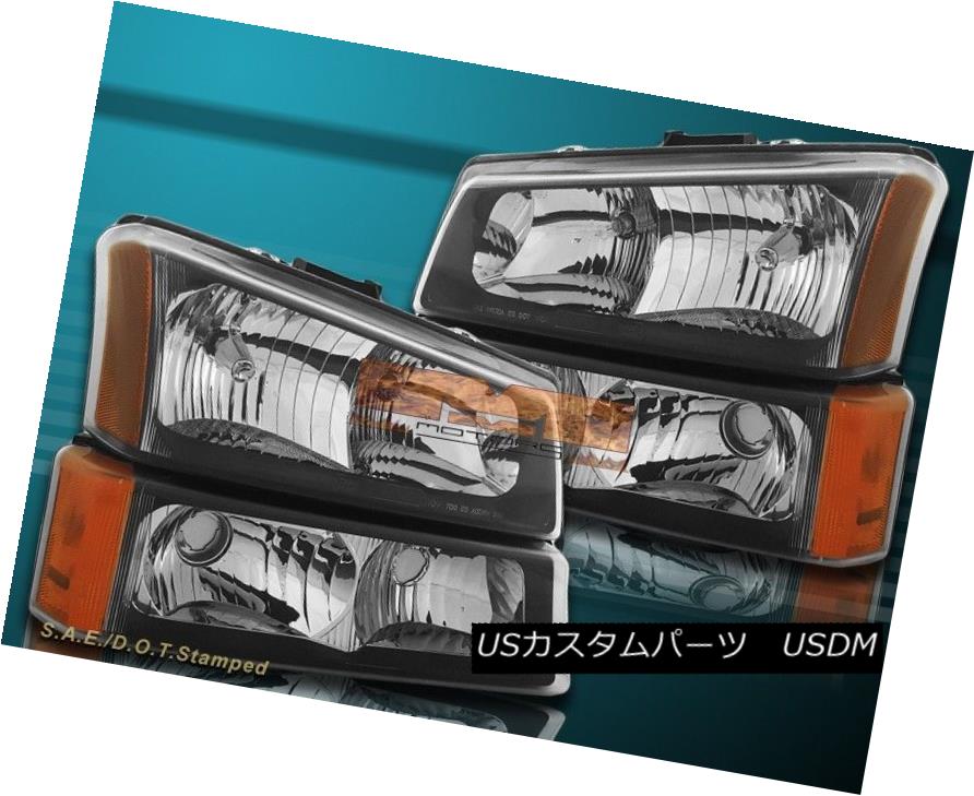 ヘッドライト 03-06 Chevrolet Silverado/Avalanche Black Housing Headlights Clear Lens 4 Pcs 03-06 Chevrolet Silverado / Aval ancheブラックハウジングヘッドライトクリアレンズ4本 【並行輸入品】