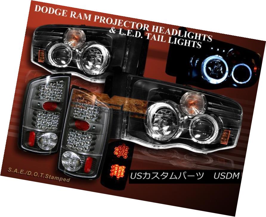 ヘッドライト 02 - 05 DODGE RAM 1500/2500/3500 HALO PROJECTOR HEADLIGHTS + LED TL BLACK 02 - 05 DODGE RAM 1500/2500/3500ハロープロジェクターヘッドライト+ LED TL BLACK 【並行輸入品】