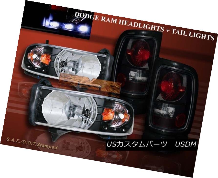 ヘッドライト 1994-2001 DODGE RAM 1500 BLACK HEADLIGHTS LED AMBER + DARK SMOKE TAIL LIGHTS 1994-2001 DODGE RAM 1500 BLACK HEADLIGHTS LEDアンバー+ダークSMOKEテールライト 【並行輸入品】
