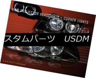ヘッドライト 1999-2001 BMW 3 SERIES E46 4DR TWIN HALO HEADLIGHTS W/ CORNER LIGHT BLACK AMBER 1999-2001 BMW 3シリーズE46 4DR TWINハローヘッドライト/コーナーライトブラックアンバー 【並行輸入品】