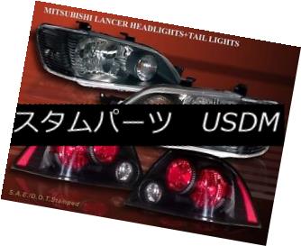 ヘッドライト 2002-2003 MITSUBISHI LANCER ES/LS/OZ JDM BLACK HEADLIGHTS + BLACK TAIL LIGHTS 2002-2003三菱ランサーES / LS /オズJDMブラックヘッドライト+ブラックテールライト 【並行輸入品】