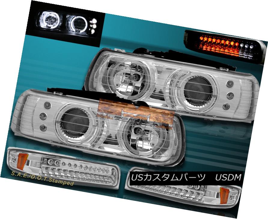 ヘッドライト 1999 2000 2001 2002 CHEVY SILVERADO HALO HEADLIGHTS+LED BUMPER LIGHTS 1999 2000 2001 2002 CHEVY SILVERADOハローヘッドライト+ LEDバンパーライト 【並行輸入品】