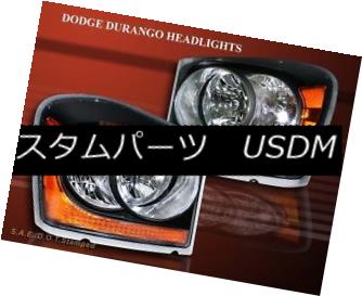 ヘッドライト 2004-2006 DODGE DURANGO BLACK AMBER HEADLIGHTS PAIR OE STYLE BULBS INCLUDED 2004-2006ドッジ・デュランゴ・ブラックアンバー・ヘッドライト・ペア・OEスタイル・バルク入り 【並行輸入品】