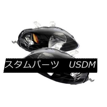 ヘッドライト Honda 99-00 Civic Black Housing Replacement Headlights Lamp CX DX EX GX HX LX Si ホンダ99-00シビックブラックハウジング交換用ヘッドライトランプCX DX EX GX HX LX Si 【並行輸入品】