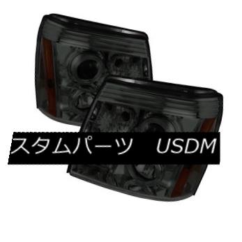 ヘッドライト Cadillac 02-06 Escalade Smoke DRL Dual Halo LED Projector Headlights w/ Signal Cadillac 02-06 Escalade Smoke DRLデュアルHalo LEDプロジェクターヘッドライト 【並行輸入品】